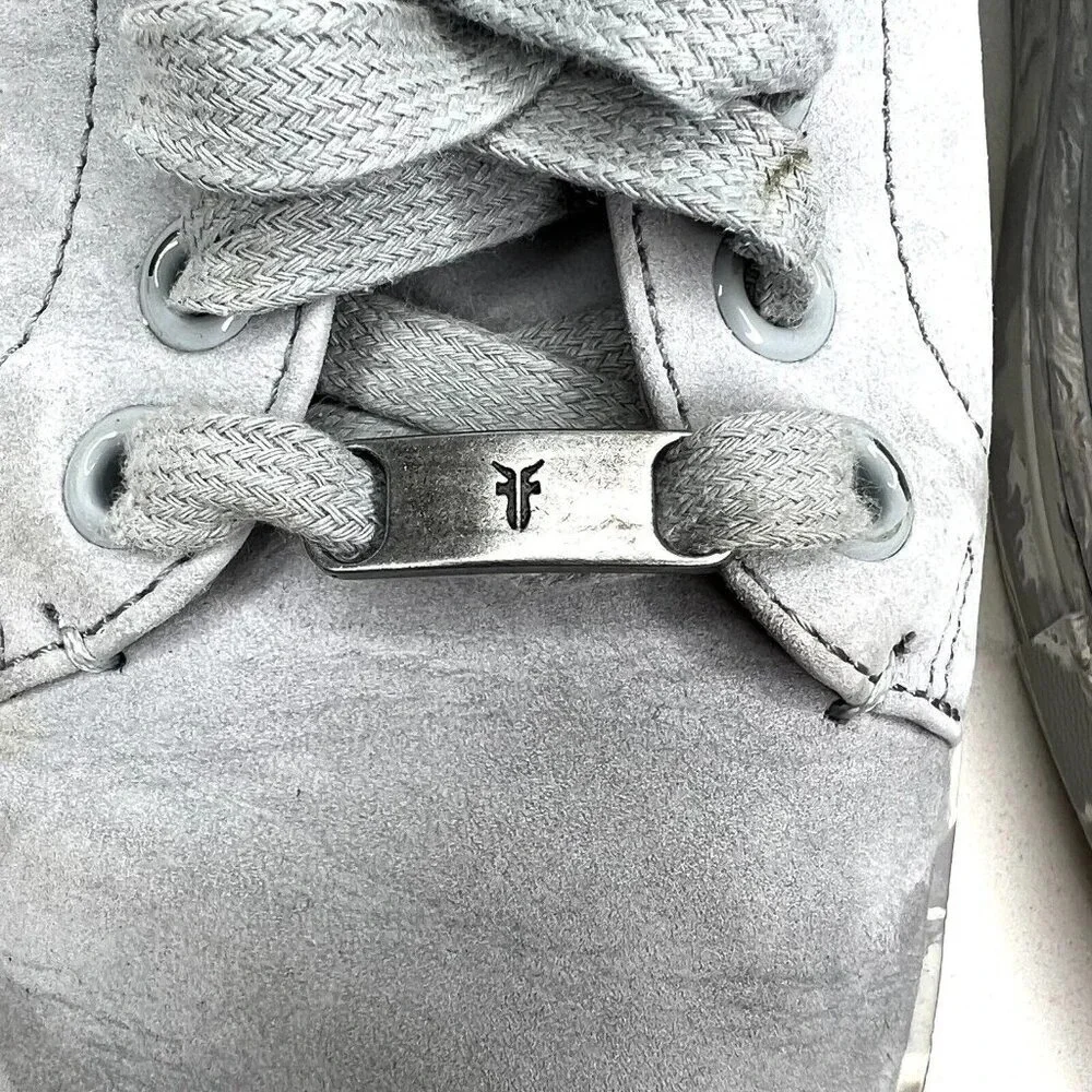 Frye Ivy Blue Ice Gray Nubuck Leather Sneakers Comfort Y2K Outsoles $178 Lace up